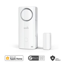 Onvis 4-in-1 Wireless Door Window Contact Sensor for Alarm System and Smart Home Automation ,Thermometer, Hygrometer, Only Works with Apple HomeKit (Thread) -Need to Upgrade The Firmware to 1.6.6