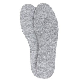 Pantoffelmann Felt Insoles Breathable & Warming, Felt Insoles Absorb Sweat / Odours Optimally, Soft & Cushioning Wool Felt Sole (37/38 EU, Grey), gray