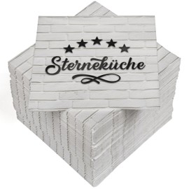 HEKU 100 napkins, 3-ply, 33 x 33 cm, star kitchen, absorbent and practical packaging, wide selection, ideal for special occasions