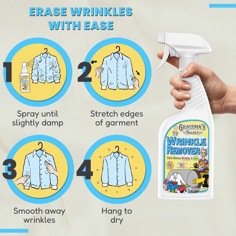 Grandma's Secret Wrinkle Remover - Wrinkle Release Spray, Odor Eliminator,
