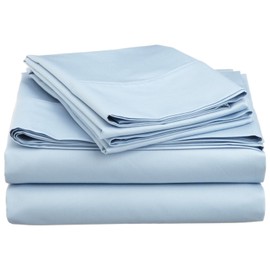 Luxurious Finish 500 Thread Count 4-PCs Sleeper Sofa Bed Sheets Set, 100% Egyptian Cotton - Solid Light Blue ( Full Size 54"x72"x 6" )