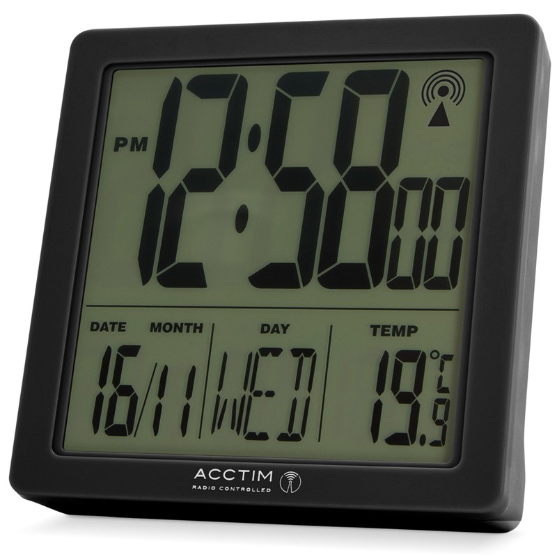 Acctim Varsity Digital Alarm Clock Radio Controlled Crescendo Alarm Date