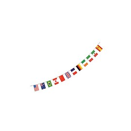 Beistle International Flag Pennant Banner, 12" x 14' 6", Multicolor