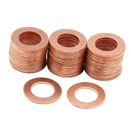 M12 Copper Gasket Flat Washer 12mm ID 20mm OD 1mm Thickness Metric Gasket Pack of 10