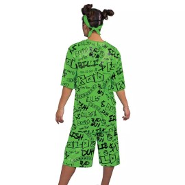 Disguise Billie Eilish Bravado Adult Top, Shorts, Head Wrap & Face Mask M 8-10