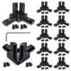 12pcs Black 3 Way End Corner Angle Connector with Screws