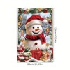 Saoplasa Christmas Party Banner 47x31 Inch Snowman Window Cover Holiday