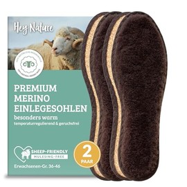 Hey Nature 2 Pairs Merino Wool Insoles Warm Natural Heat Insoles Outlast Winter Warm Shoe Insoles Winter Insoles Better Than Heated Insoles Wool Insoles Instead of Lambskin Insoles