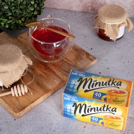 Minutka® Earl Grey Tea 40 Tea Bags - 1 Box - 1 x 56 g - High-Quality Blend of Black Tea Varieties - Black Tea Bags Express Cay - Vegan Gluten Free