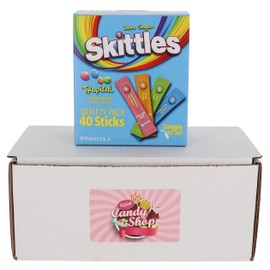 Skittles Tropical Drink Mix Singles to Go Variety Pack of 4 Flavors (1 pack, 40 sticks)