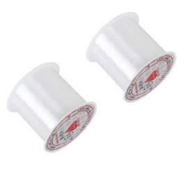 2 Roll Transparent Fishing Thread, Clear Fishing Line Jewelry String Invisible Nylon Thread for Hanging Decorations, Beading and Crafts, 0.25mm 80M Fishing Line Clear Invisible