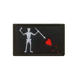 Antrix Black Beard Pirate Edward Military Badge Emblem Patch Hook & Loop Tactical Pirate Flag Patch - 3.15"x2"