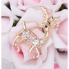 Unbranded Men Womens Deer Animal Crystal Rhinestone Brooch Pin Shirt
