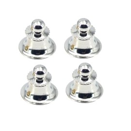Badge Back Hardware Tie Tack Pin Badge Catch Clasp Deluxe Round Clutch Set of 4 (Silver), Metal