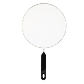 Splatter Screen for Frying Pan, Grease Splatter Guard, Stainless Steel Splatter Guards for Frying with Long Handle, Kitchen Oil Splash Guard Cooking Shield, Fine Mesh Strainer (Black, 12 inch)