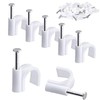100PCS Round Cable Clips, 8MM Electrical Cable Wall Clip Nail