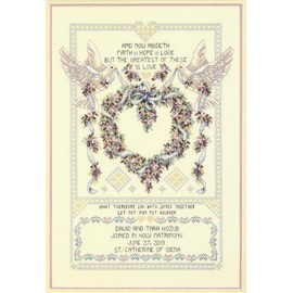 Janlynn Cross Stitch Kit, 17-Inch by 12-Inch, Wedding Doves