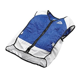 Techniche Hybrid Cooling Vest with Both Hyperkewl Evaporative Cooling and CoolPax PCM Cooling, Blue, X-Large