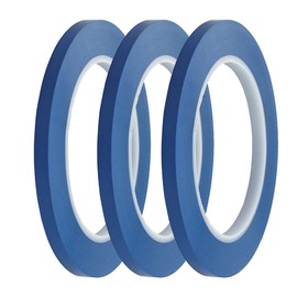 JINBING High-Temp Vinyl Fine Line Fineline Masking Tape Automotive Paint for Curves Blue (1/4 inch x 3Rolls)