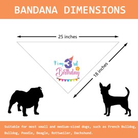It's My 3rd Birthday Dog Bandanas Puppy 3rd Birthday Party Accessories Three Years Old Birthday Gifts Dog Triangle Scarf Happy 3rd Birthday Party Decorations for Dog