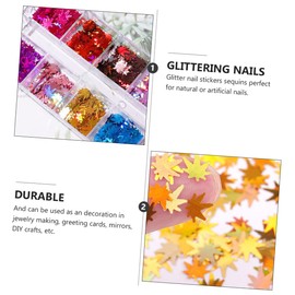 Housoutil Color-Changing Maple Leaf Sequins for Nail Art Manicure Glitter Flakes for Autumn Nail Designs and Eye-catching Decorations