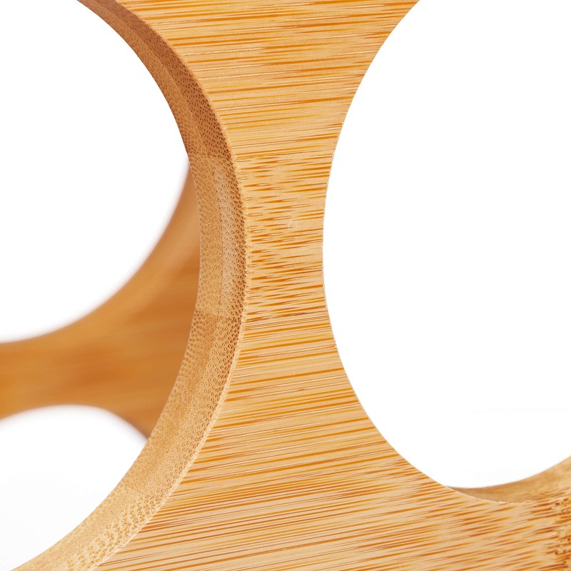 Relaxdays Bamboo Wine Rack, 6 Bottles, Wine Stand for Kitchen,