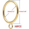 48Pcs 1.2-Inch Inner Diameter Metal Curtain Rings with Eyelets,Fits Up
