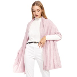 Marine Cashmere - Cashmere Blend Stole for Women, Delicate and Soft Cashmere Yarn, Made in Italy (Rose)