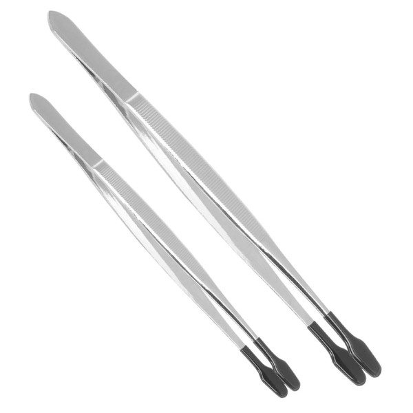 Mikinona 2pcs Stainless Steel Stamp Tweezers Craft Tweezers for Stamp