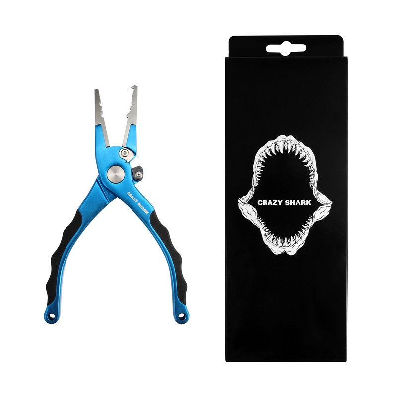 Crazy Shark Aluminum Fishing Pliers Hook Remover with Sheath and