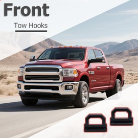 Front Tow Hooks, D-Ring Shackle Compatible with RAM 2500 3500 2WD & 4WD (2003 2004 2005 2006 2007 2008 2009 2010 201 2012 2013 2014 2015 2016 2017 2018)​ (Black)