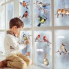 9sheets Winter Window Stickers for Glass Snow Scene Robin Bird
