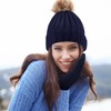 Handepo 24 Pcs Women Knit Glove Hat Bulk Windproof Fleece