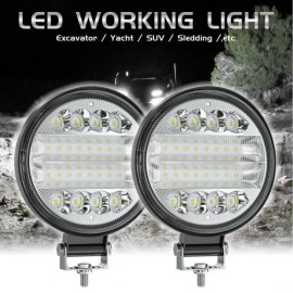 WWM 72W 2Pcs Car LED Work Light Waterproof 24-LED Round Lamp LED Fog Light Lamps New