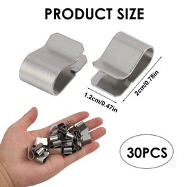 30 Stück Edelstahl Feder U Clip, 21,4 x 12 mm U-Klammern aus Edelstahl, Rostfreie Metallklammern, Federklammern für 3–7,5 mm Paneelstärke, Befestigungsklammern für Auto und Haushalt