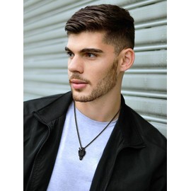 U7 Dragon Head Necklace Ion Plating Black Stainless Steel Wheat Rope Chain Cool Animal Pendant Men Punk Jewelry Gift