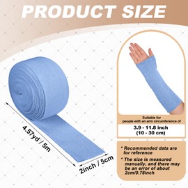 Nuanchu Cotton Stockinette Tubular Elastic Bandage Cast Sleeve Roll Elastic Wrap Tube Bandages Comfortable Cast Stockinette for Arm Leg Knee Prewrap (Blue,2 Inch X 5.47 Yard)