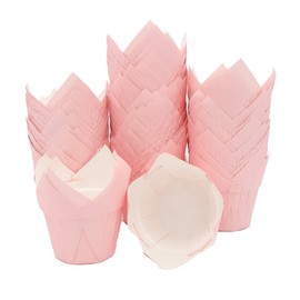 La Llareta 100 Pieces Tulip Cupcake Cases, Cupcake Liners, Muffin Liners, Greaseproof, Muffin Cups Cupsfor Baking Cakes, Weddings, Birthdays, Parties