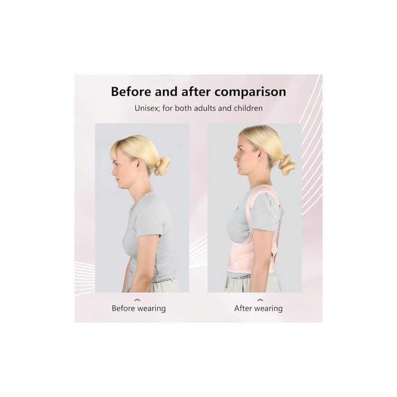 Pink Posture Corrector for Women Back Support Brace Office