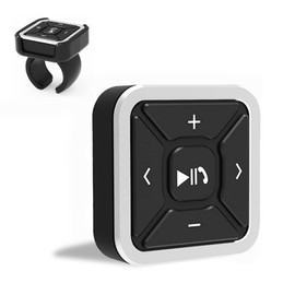 Vbestlife Botón Multimedia Bluetooth, Control Remoto Inalámbrico Bluetooth para Automóvil Teléfono IPX4 Kit de Bicicleta a Prueba de Agua Volante Receptor de Control Remoto para iOS para Android