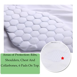 Jellybro Men's Padded Football Protective Gear Set Training Suit for Soccer Basketball Paintball Rib Protector (White, Small)