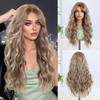 Geogroket Long Wavy Wig for Women Middle Part Wavy Charming