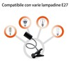 FEYAIM Clip Desk Lamp Socket 2 Pack Flexible Gooseneck Lamp