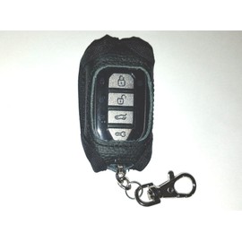 Alarm-Mate Black Leather Case/Cover for Compustar 2WG15R-FM and 2WG15R-SS Remote Control Transmitter (Remote Not Included)