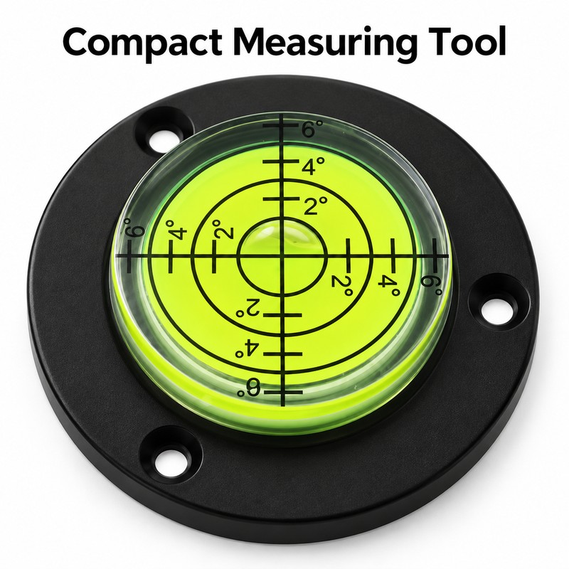 Round Bubble Level Tool – Circular Spirit Level Gauge with
