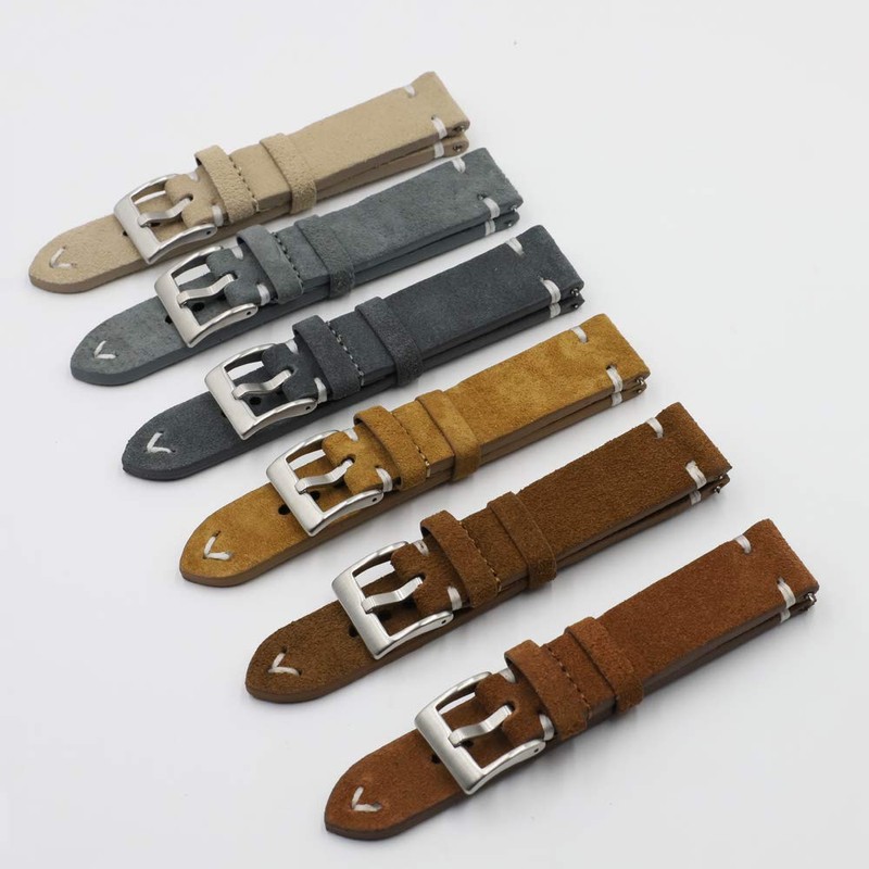 Onthelevel Suede Vintage Leather Watch Band Quick Release Strap 18mm