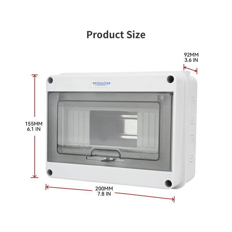 MOLLOM 8 Way Circuit Breaker MCB Distribution Protection Box with