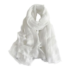 changyex Linen Long Scarf, Cotton Scarf For Women Lightweight, Summer Sheer Shawl, Thin Scarves