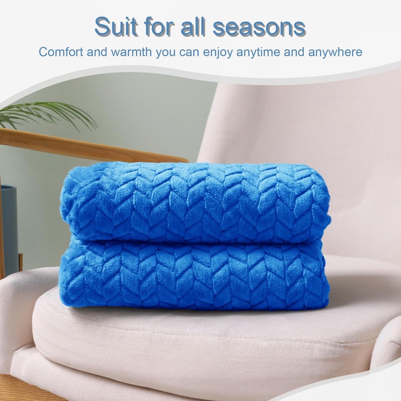 Exclusivo Mezcla Large Flannel Fleece Throw Blanket, 127x178 CM Sofa