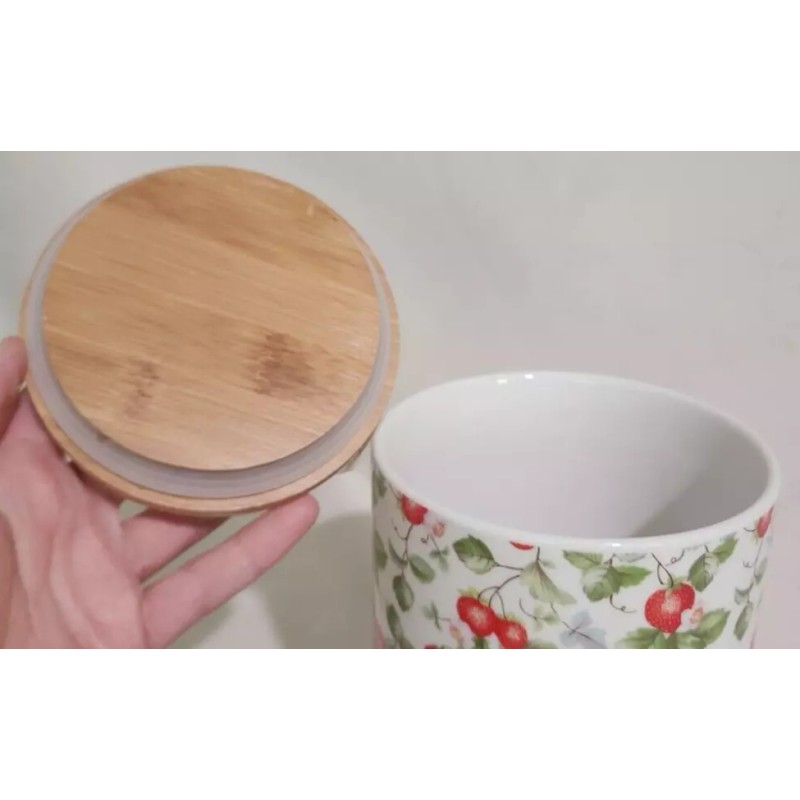 Grace Fine Porcelain NEW Grace Fine Porcelain Strawberry Canister with